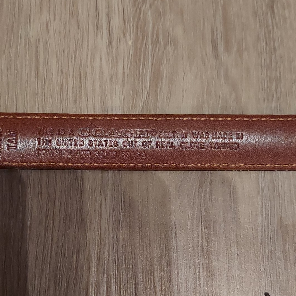 Coach British Tan Skinny Leather Belt #2800 - Picture 8 of 14